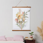 ラブジョン3:16オレンジ色のフローラ 吊り下げ型タペストリー (寝室)