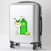 ラブジンとトニックカクテルグラスとボトルバー シール (スーツケース)