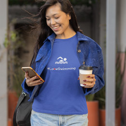 ラブスイミングキャプション泳ぐ人 Tシャツ