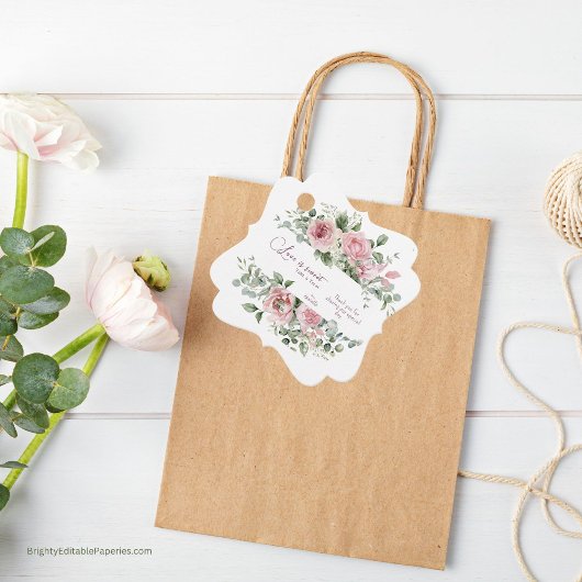 ラブスイートテイクアトリートピーニー結婚式の引き出物ラベル フェイバータグ