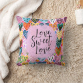 ラブスイートラブバレンティーンズデイハートブライトカラー クッション (ブランケット)