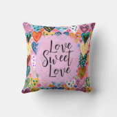ラブスイートラブバレンティーンズデイハートブライトカラー クッション (裏面)