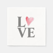 ラブスウィートハートピンクタイムレスアートバレンタイン スタンダードカクテルナプキン (正面)