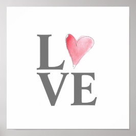 ラブスウィートハートピンクタイムレスアートバレンタイン ポスター