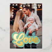 ラブスクはっきりしたリットミントと金ゴールドバレンタインデー 箔シーズンカード (正面)