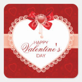 ラブスクエアステッカーとハート&ボウ スクエアシール (正面)