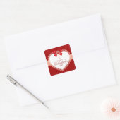 ラブスクエアステッカーとハート&ボウ スクエアシール (封筒)