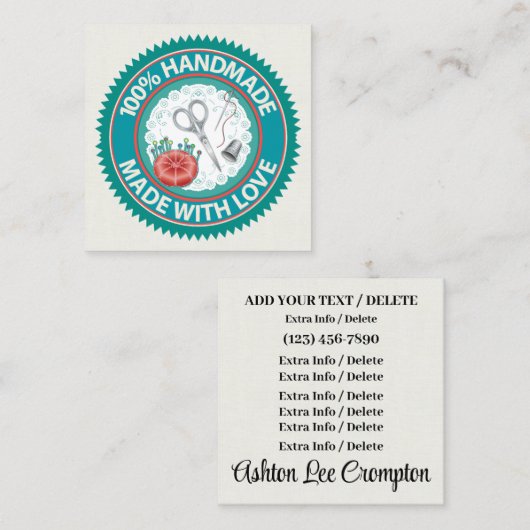 ラブスクエアビジネスカードで手作り スクエア名刺 (正面/裏面)