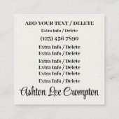 ラブスクエアビジネスカードで手作り スクエア名刺 (裏面)