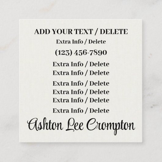 ラブスクエアビジネスカードで手作り スクエア名刺 (裏面)