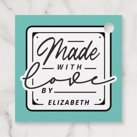 ラブスクエアラベルタグで作られた現代 フェイバータグ (裏面)