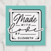 ラブスクエアラベルタグで作られた現代 フェイバータグ (正面)