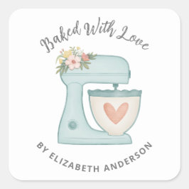 ラブスクエア焼いたステッカー付き可愛いケーキミキサー スクエアシール