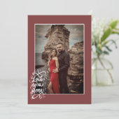 ラブスクエレガントリットバレンタインの写真ホリデーカード サンキューカード (スタンド正面)
