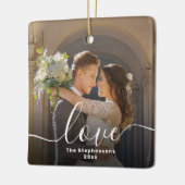 ラブスクリプエレガントトオーバーレイ両面フォト セラミックオーナメント (左)