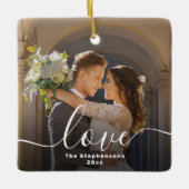 ラブスクリプエレガントトオーバーレイ両面フォト セラミックオーナメント (正面)