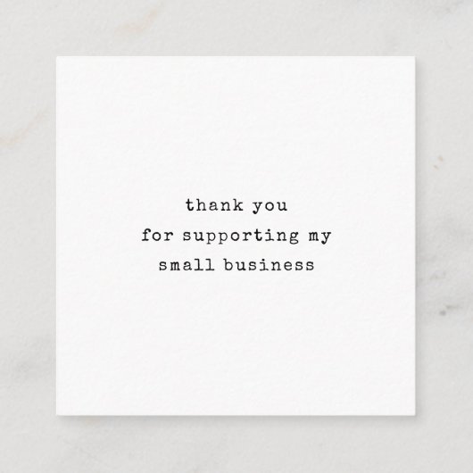 ラブスクリプトで手作りされた素朴な感謝してい森 エンクロージャーカード (裏面)