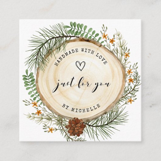 ラブスクリプトで手作りされた素朴な感謝してい森 エンクロージャーカード (正面)