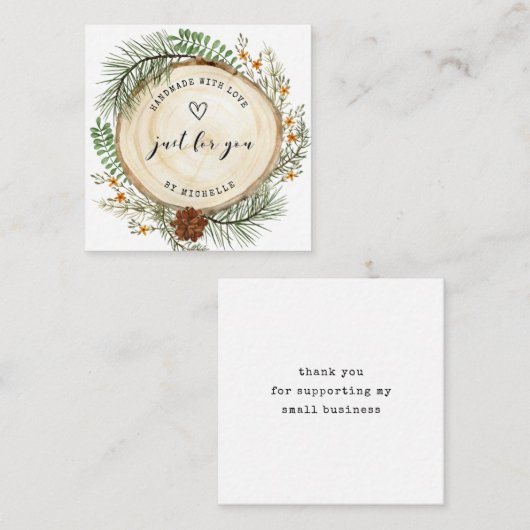 ラブスクリプトで手作りされた素朴な感謝してい森 エンクロージャーカード (正面/裏面)