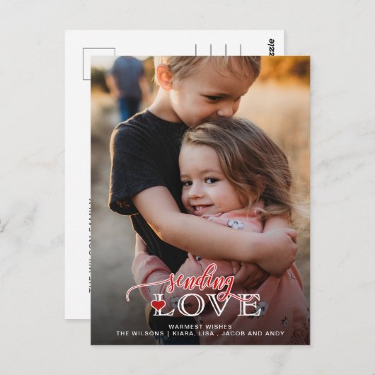 ラブスクリプトを送る可愛いフォトバレンタインデー ポストカード (正面/裏面)