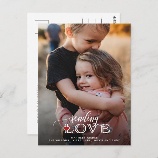 ラブスクリプトを送る可愛い写真バレンタインデー ポストカード (正面/裏面)