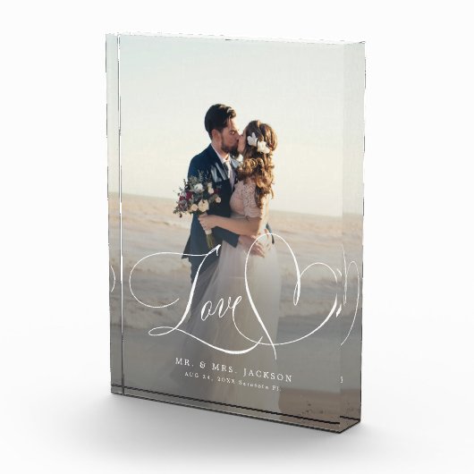 ラブスクリプトエレガントなウェディングフォトオーバーレイカスタム フォトブロック (右)