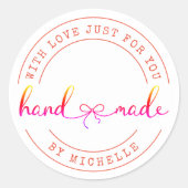 ラブスクリプトエレガント製品シール付き手作り ラウンドシール (正面)