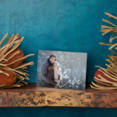 ラブスクリプトオーバーレイパーソナライズされたカップルの写真 フォトプラーク (側面)