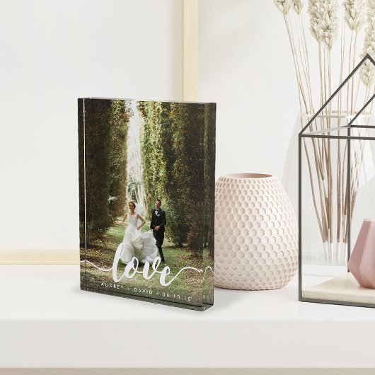 ラブスクリプトオーバーレイ |パーソナライズされたの結婚写真 フォトブロック