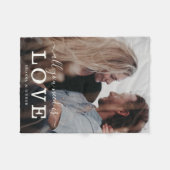 『ラブスクリプトカップルモダン写真』 フリースブランケット (正面(横))