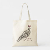 ラブスクリプトゴシック骨格ハートハンドモノグラム トートバッグ (裏面)