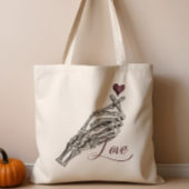 ラブスクリプトゴシック骨格ハートハンドモノグラム トートバッグ