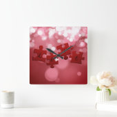 ラブスクリプトパズル作品 スクエア壁時計 (ホーム)