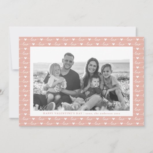 ラブスクリプトパターン バレンタインデーの写真 シーズンカード (正面)