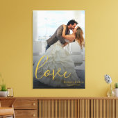 ラブスクリプトパーソナライズされたの結婚ギフトキャンバス キャンバスプリント (インサイチュ (リビング))