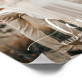 ラブスクリプトパーソナライズされた手書き結婚の写真 ポスター (角)