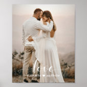 ラブスクリプトパーソナライズされた手書き結婚の写真 ポスター (正面)
