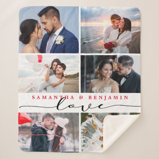 ラブスクリプト写真コラージュ シェルパブランケット (正面)