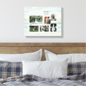 ラブスクリプト素朴ビーチ結婚式コラージュ6写真 キャンバスプリント (インサイチュ (寝室))