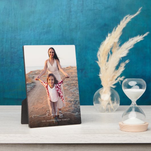 ラブスクリプト タイポグラフィオーバーレイ ファミリーフォト メモリー フォトプラーク (側面)