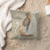 ラブスクリプト モダン2 フォト ハート パーソナライズド クッション (ブランケット)