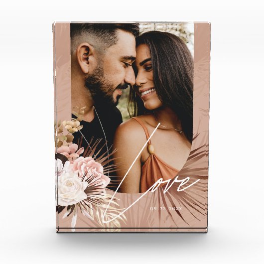 ラブスクリプトBoho水彩フローラキープサークアーチ フォトブロック (正面)