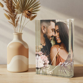 ラブスクリプトBoho水彩フローラキープサークアーチ フォトブロック