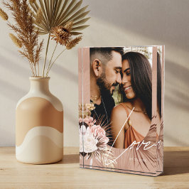 ラブスクリプトBoho水彩フローラキープサークアーチ フォトブロック