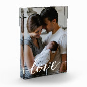 ラブスクリプパーソナライズされたト家族写真 フォトブロック (左)