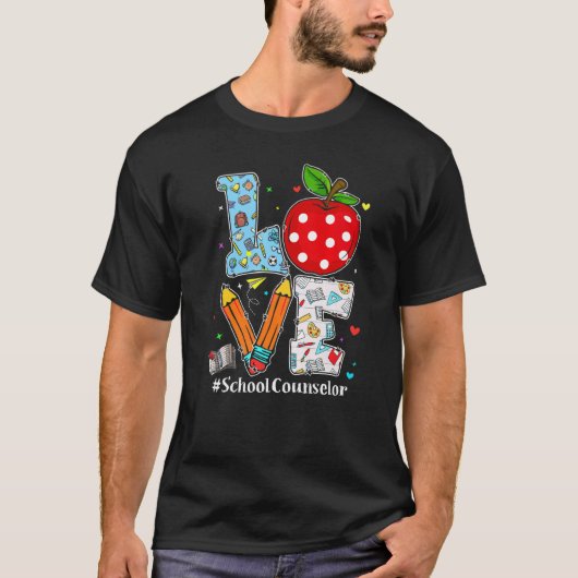 ラブスクールカウンセラー先生感謝おもしろいC Tシャツ (正面)