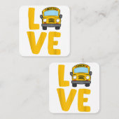 ラブスクールバスドライバースクールバスバスドライバー スクエア名刺 (正面/裏面)