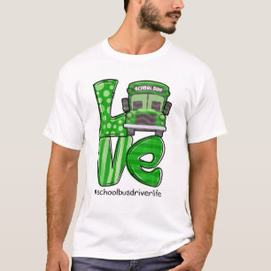ラブスクールバスドライバーライフアイリッシュシャムロックセントパー Tシャツ