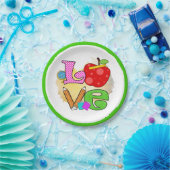 ラブスクール先生学生スケッチアップルペンシル ペーパープレート (パーティー)