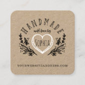 ラブスケッチ花模様とハートで手作り スクエア名刺 (正面)